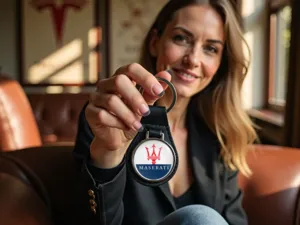 Maserati Llaveros Personal Foto Duradera Borde Diseño